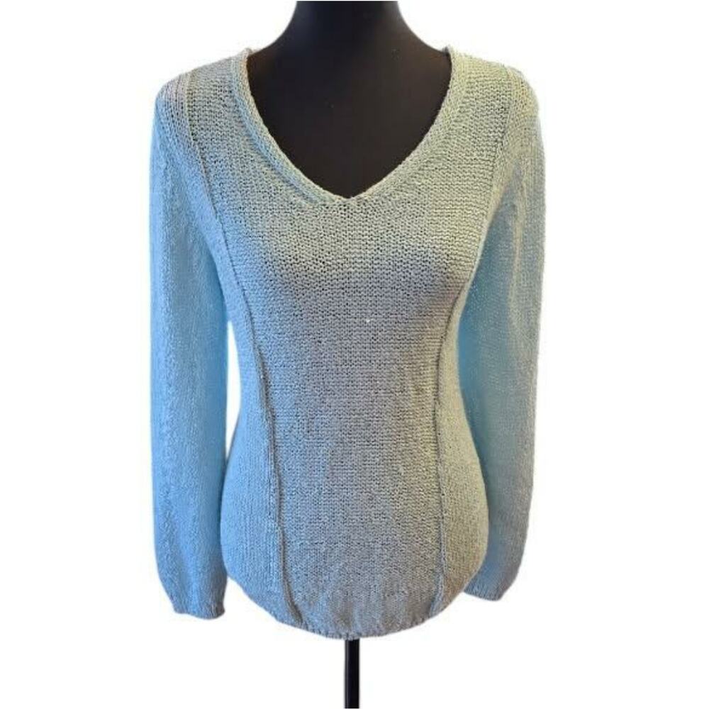 CHICOS Women's‎ Light Blue Sweater SIZE 2 large
